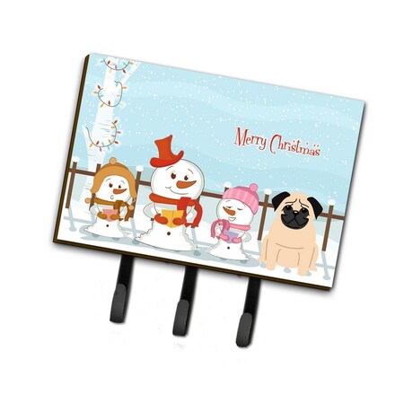 Carolines Treasures Merry Christmas Carolers Pug Fawn Leash or Key Holder BB2339TH68